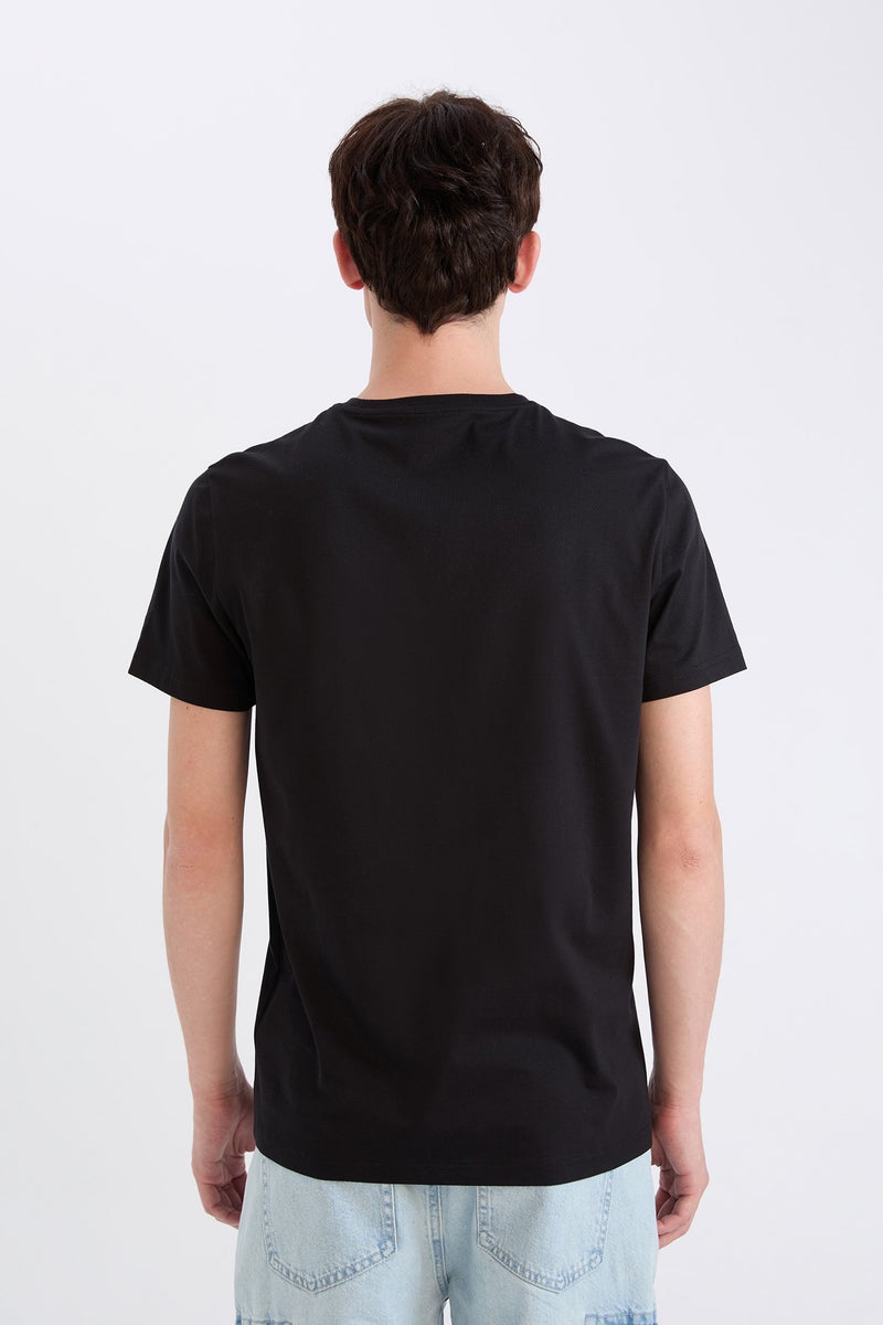 DeFacto Man Slim Fit Crew Neck Printed Short Sleeve T-Shirt - Image 5