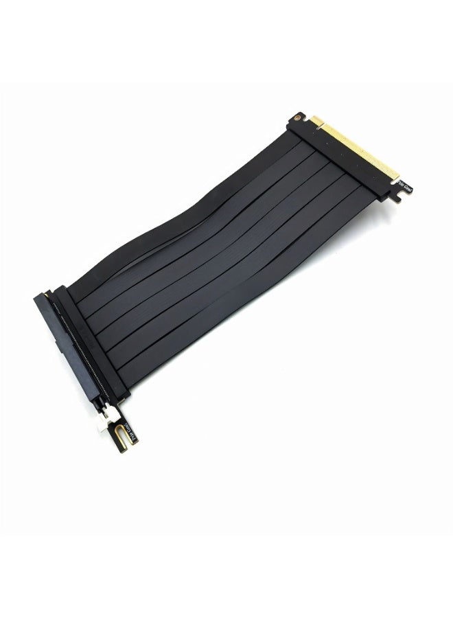 Accessomart PHANTOM R1 PCIe 5.0 Riser Cable 200mm x16 Gen 5, 90 Degree Right Angle GPU Extension, 128GB/s EMI Shielded, for Vertical GPU Mount ITX SFF PC Build, Compatible with PCIe 4.0/3.0 - Image 1