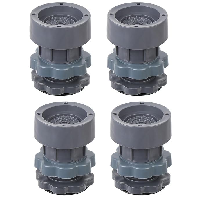 Zerolex Washing Machine Vibration Pads Adjustable Dryer Shock Noise Cancelling Pads Anti Vibration Pads for Washing Machine Support Height Adjustment Feet for Refrigerators 4 Pcs Pack of 1 - Image 1