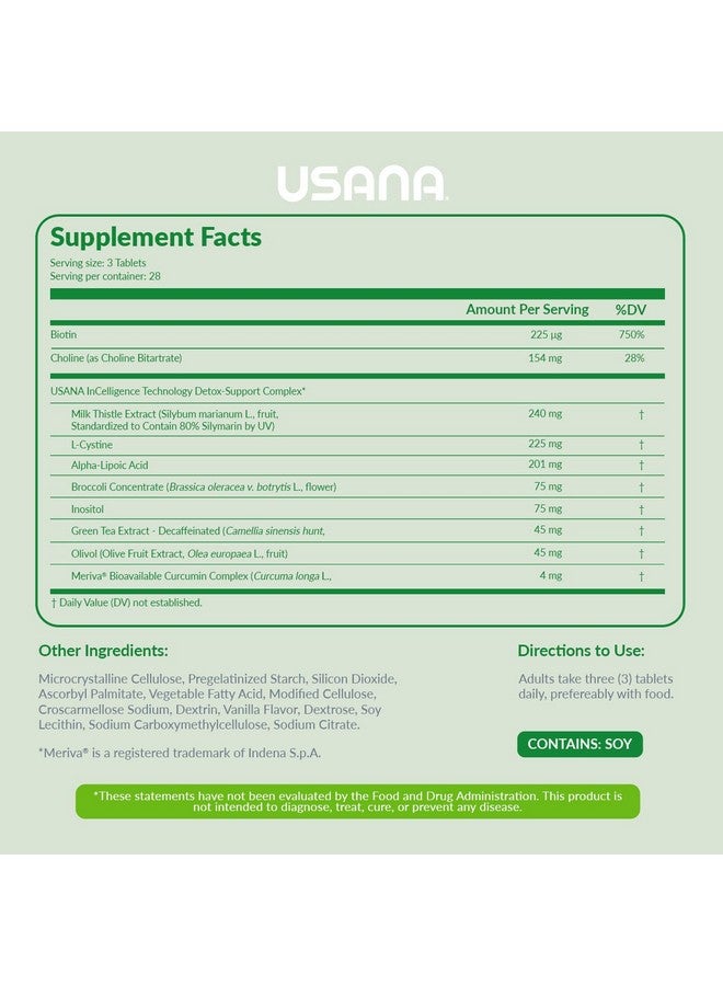 USANA Hepasil Dtx مع مركب دعم إزالة السموم Incelligence لدعم شامل للكبد* 84 قرصًا لمدة 28 يومًا - Image 3