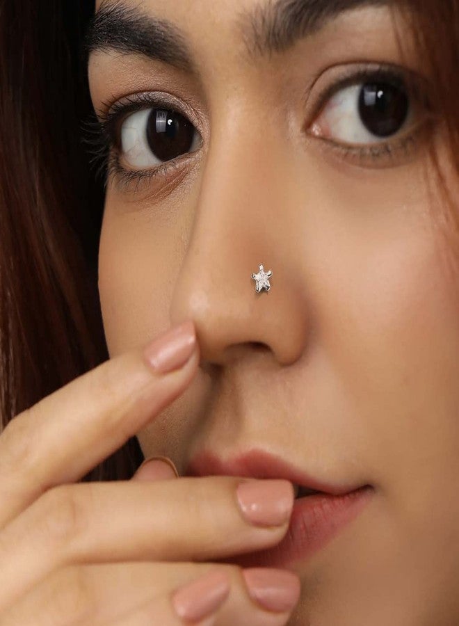 ZAVYA 925 Sterling Silver Set of 3 Nath Cubic Zirconia CZ and Pearl Rhodium Plated Rhodium Plated Nose Pins Combo | Gift for Women and Girls | With Certificate of Authenticity and 925 Hallmark - Image 3