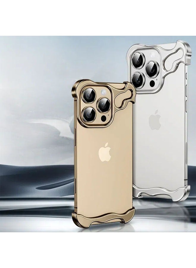 general iPhone 15ProMax/15Pro Frameless Metal Case Thin Bezel Hard Shock Resistant Ultra Thin Men's and Women's Minimalist Aluminum Case - Image 2