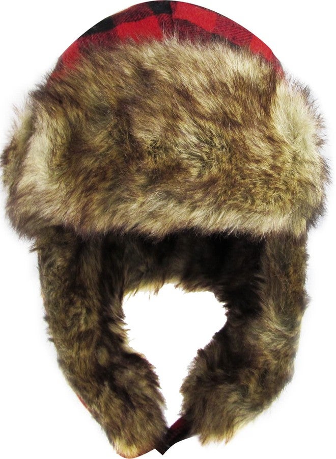 KBETHOS KBW-604 RED-BLK Lumberjack Plaid Aviator Trapper Hat Trooper Ear Flaps Ushanka Eskimo Russian Cold (One Size, Red Black)… - Image 2