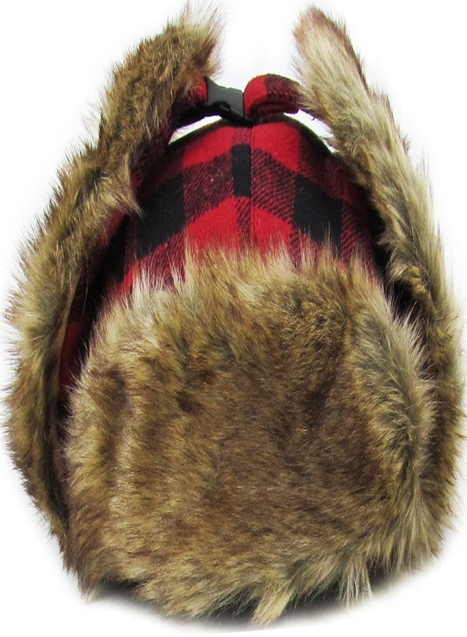 KBETHOS KBW-604 RED-BLK Lumberjack Plaid Aviator Trapper Hat Trooper Ear Flaps Ushanka Eskimo Russian Cold (One Size, Red Black)… - Image 5