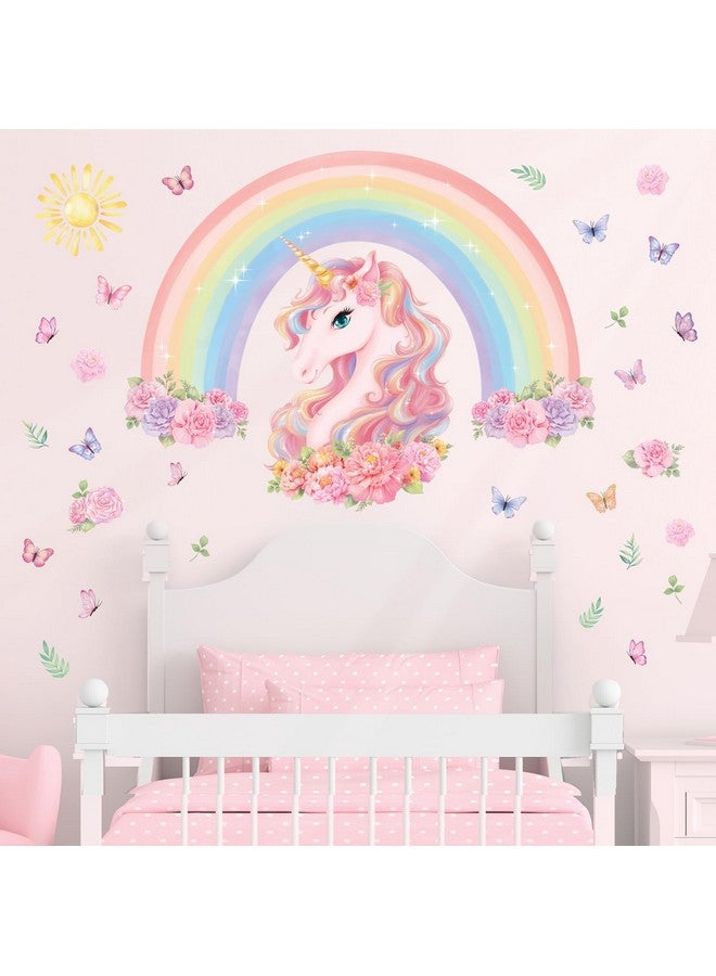 DECOWALL SG2-2413 Large Rainbow and Unicorn Wall Stickers Kids Colorful Decals Removable for Girls Nursery Bedroom Living Room Art Home Decor Decoration Peel Stick Birthday Crown Star Heart - Image 3