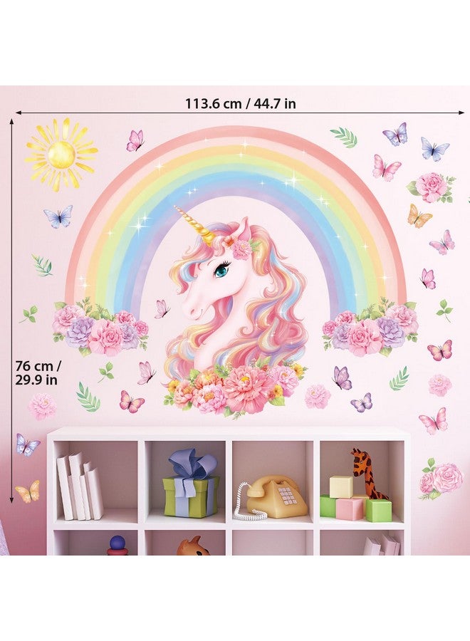 DECOWALL SG2-2413 Large Rainbow and Unicorn Wall Stickers Kids Colorful Decals Removable for Girls Nursery Bedroom Living Room Art Home Decor Decoration Peel Stick Birthday Crown Star Heart - Image 5