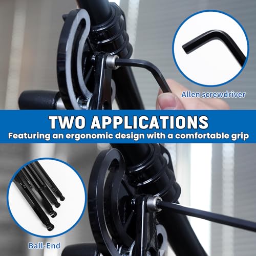 DISEN Jumbo Hex Key Allen Wrench Set CR-V 13-Piece Metric 2-19mm Long Ball End Big Durable Automotive Mechanic Furniture Professional Grade Tools for Man - Image 3