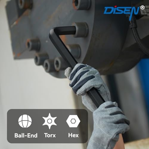 DISEN Jumbo Hex Key Allen Wrench Set CR-V 13-Piece Metric 2-19mm Long Ball End Big Durable Automotive Mechanic Furniture Professional Grade Tools for Man - Image 2