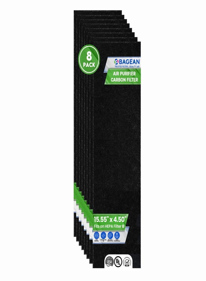 Bagean Activated Carbon Pre Filter Replacement for Air Purifier - Fits Gem Guardian FLT4825 Filter B - Compatible with GermGuardian AC4900 AC4825 AC4300 - Absorbs Odor and Freshens the Air (8-Pack) - Image 1