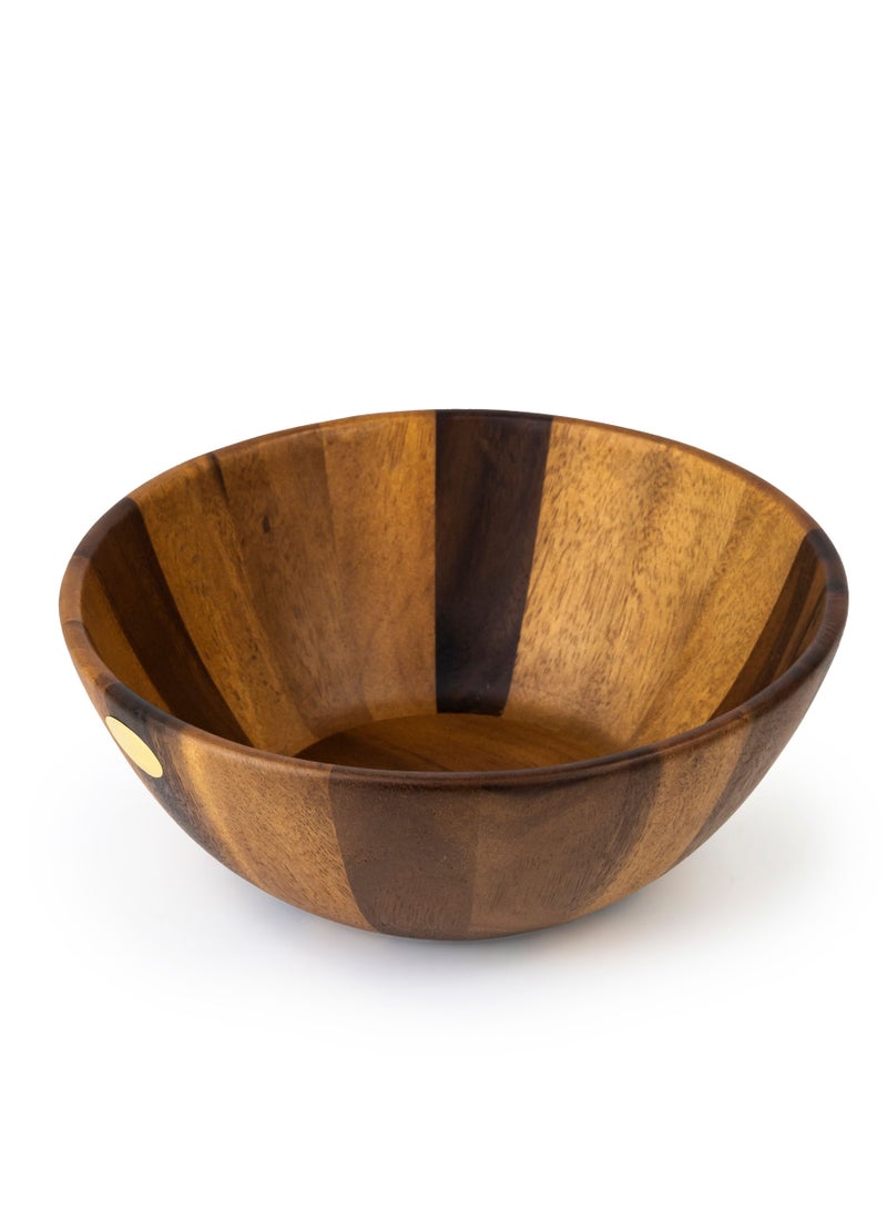BILLI Acacia Wood Round Serving Bowl for Fruits and Salads Dia 26 X 10H cm - Image 1