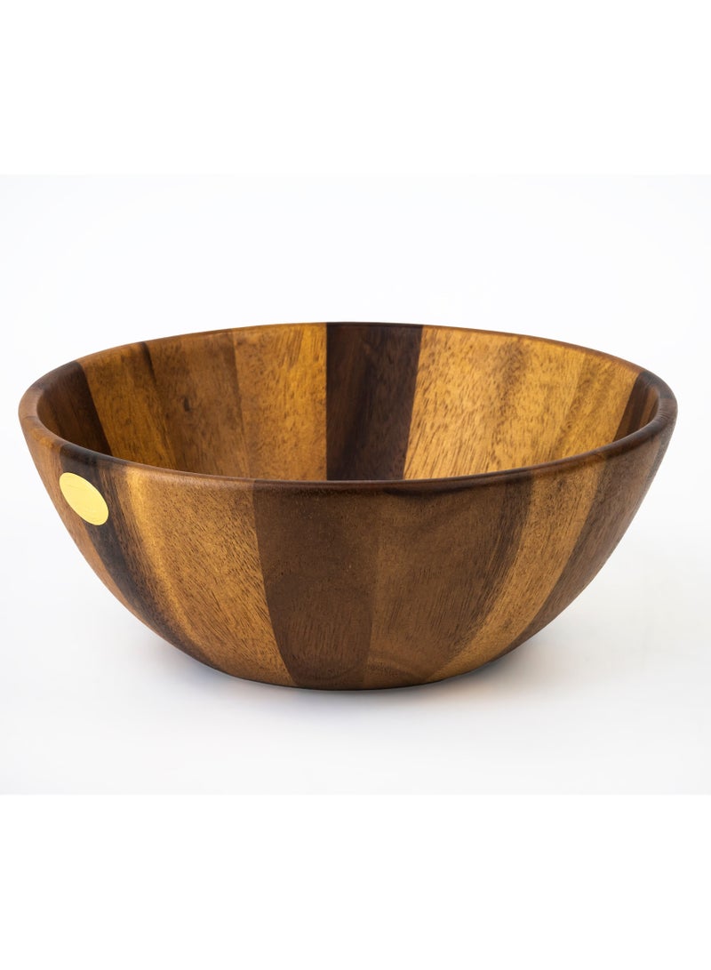 BILLI Acacia Wood Round Serving Bowl for Fruits and Salads Dia 26 X 10H cm - Image 2