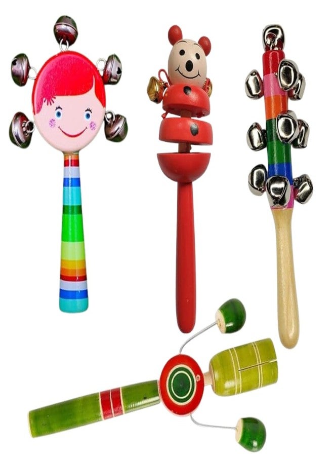 SubiMouIQ Baby Rattle Gift Set - Vibrant & Engaging Toys for Newborns | Colorful Textures, Rattling Sounds & Easy Grasp Design | Enhances Sensory Development & Curiosity | Perfect Baby Gift - Made in India (PACK of 4) - Image 1