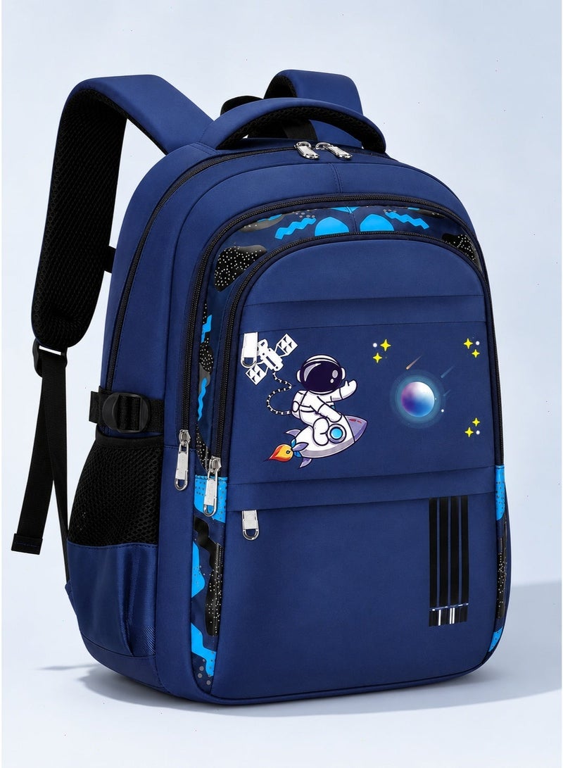 School Bag for Boys, Space Print Kids Backpack, Lightweight Large Capacity for Student Daily Use - Image 1