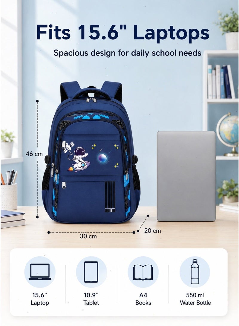 School Bag for Boys, Space Print Kids Backpack, Lightweight Large Capacity for Student Daily Use - Image 2