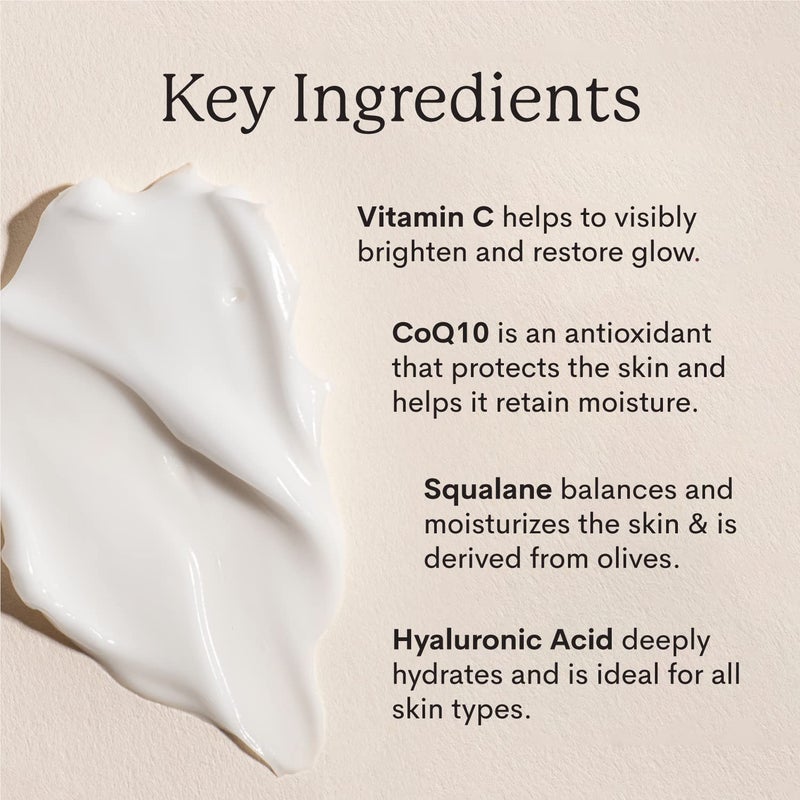 Fleur & Bee مرطب مضيء من فلور & بي | نظيف، 100% نباتي | كريم مضاد للشيخوخة، كريم تجاعيد مع فيتامين C | مصحح للتجاعيد، فرط التصبغ والبقع الداكنة للوجه | كريم دي لا كريم 1.5 أونصة - Image 4