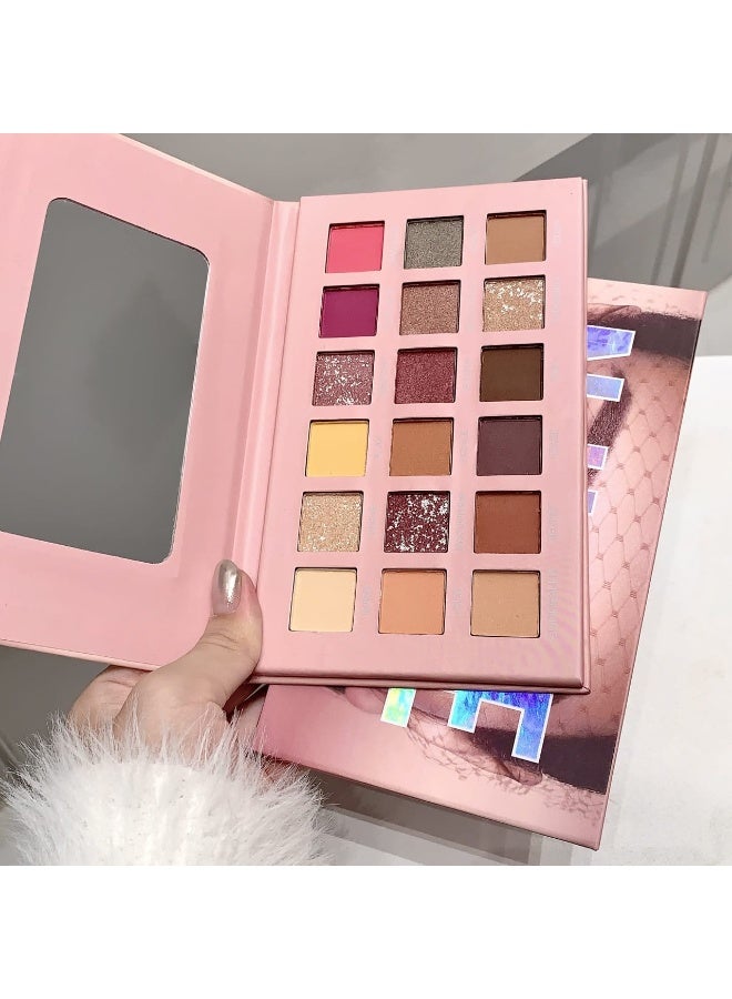 Me Now Eyeshadow Palette 18 Colors Matte Shimmer Glitter Multi-Reflective Shades Ultra Pigmentedr Waterproof - Image 2