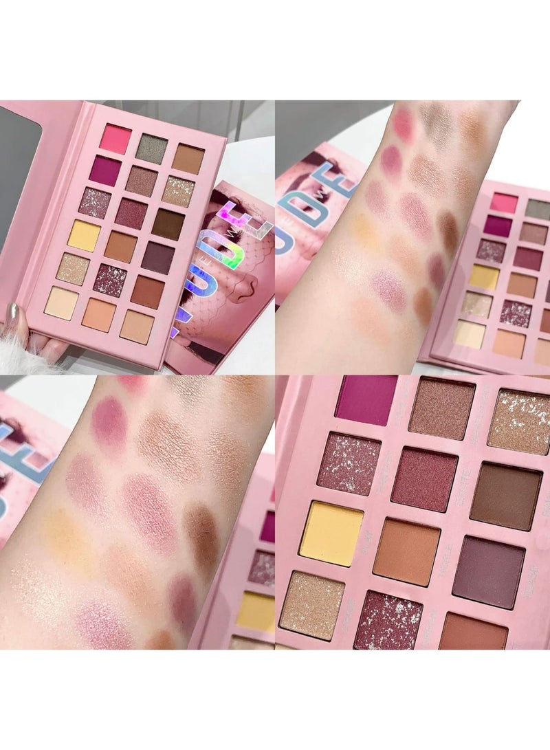 Me Now Eyeshadow Palette 18 Colors Matte Shimmer Glitter Multi-Reflective Shades Ultra Pigmentedr Waterproof - Image 3