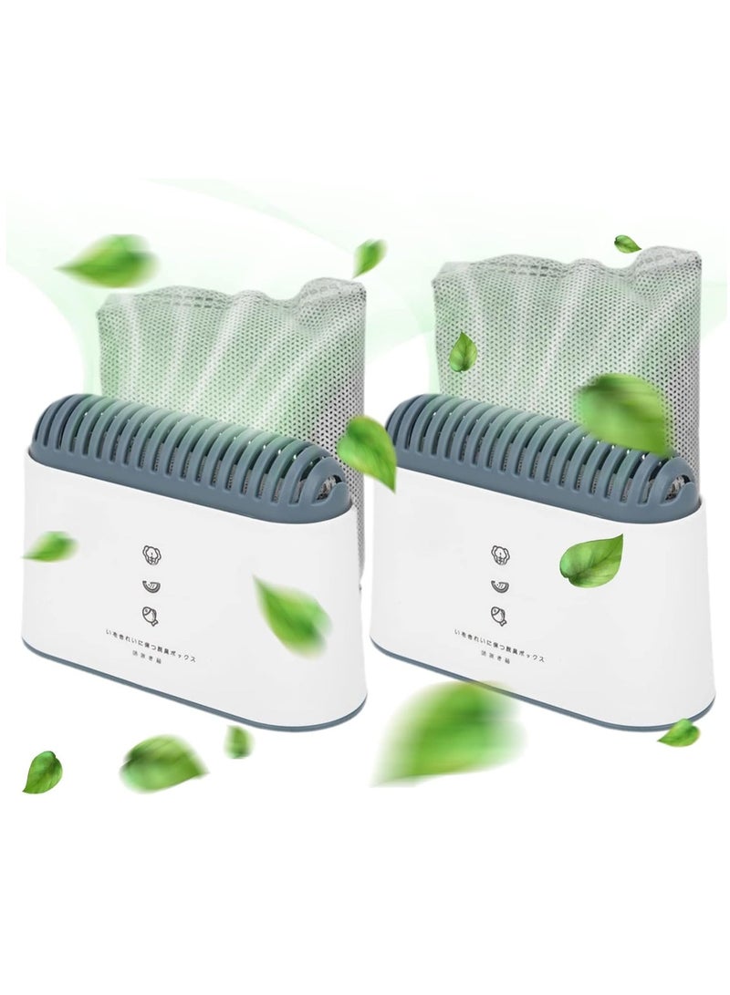 2 قطع معطر ثلاجة، حقيبة تنقية الهواء، معطر ثلاجة بالفحم النشط من البامبو، مزيل الروائح، مزيل الروائح للثلاجات والمجمدات، مناسب للخزائن والأحذية والمطابخ والأقبية - Image 1