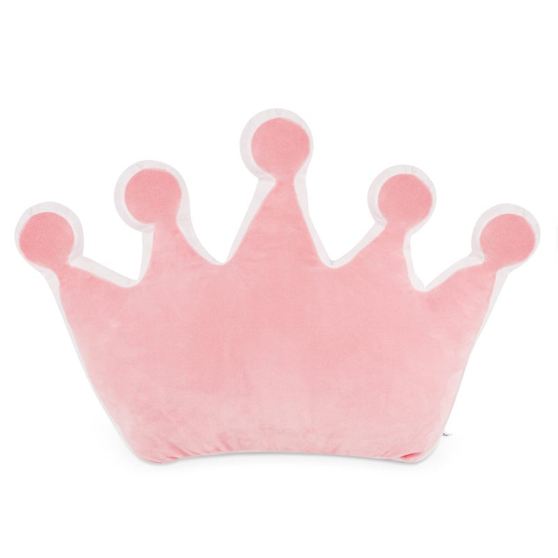 Fitlyiee Fitlyiee Crown Shaped Throw Pillows Fluffy Plush Decorative Pillows Soft Plush for Girls Boys in Toddler Kids Room Decoration Pink