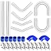 Autoptzxd 3 Inch Intercooler Kit Universal Aluminum Turbo Intercooler UPipe Kit with Coupler and TClamps DIY Pipe Length 1969 Blue - Image 2