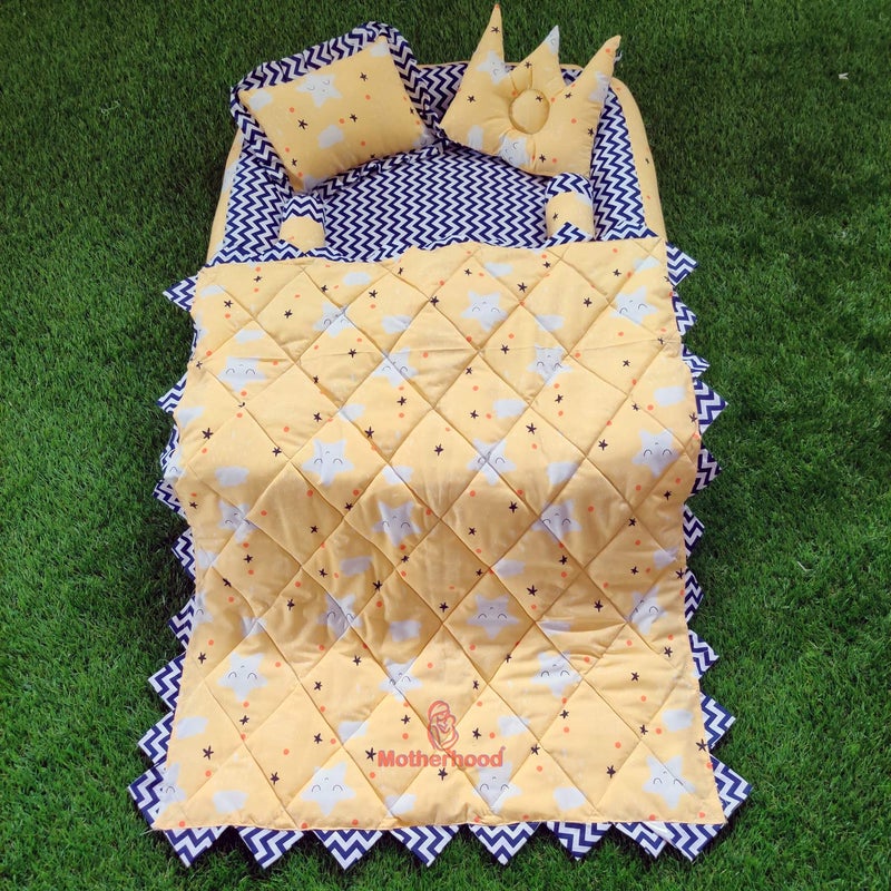 MOTHERHOOD MOTHERHOOD Box Baby Tub Bed with 4 pc Baby Pillow and 1 Large Baby Blanket Luxury UltraSoft Comfortable Baby Mattress Bed Sleeper Bedding Set coSleeper for Newborn to ToddlersZ Yellow - Image 3