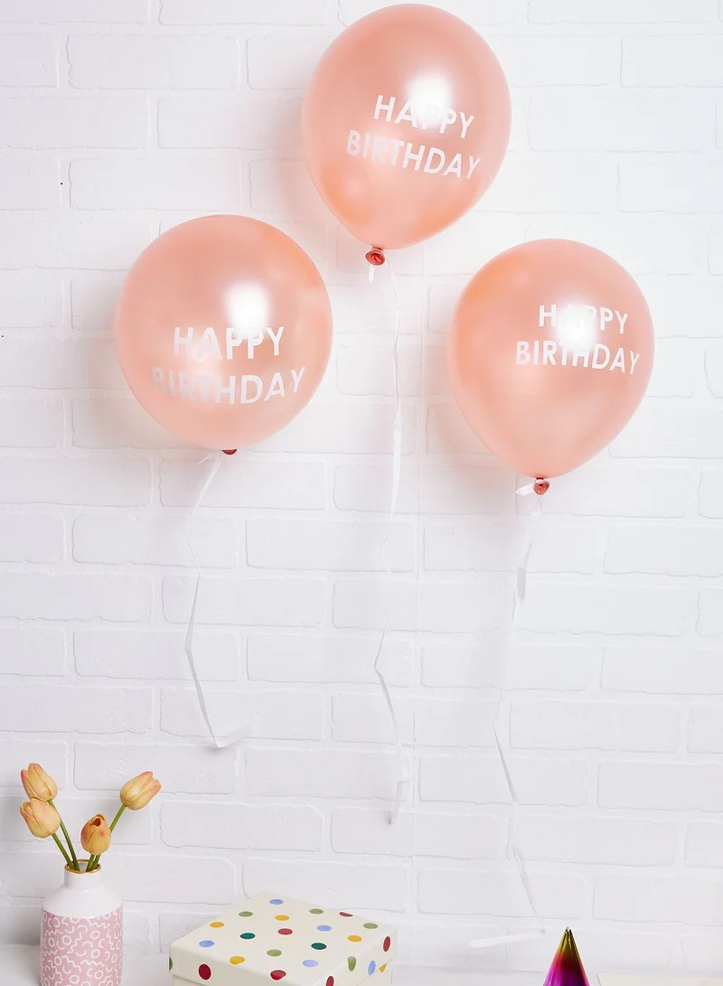 Talking Tables Latex Balloons, Printed With Happy Birthday, 12", 5Pk