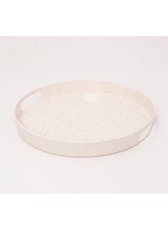 Bright Designs Bright Designs Melamine Round Tray Set of 1 
  (D 38cm) Creamy with brown  - Image 1
