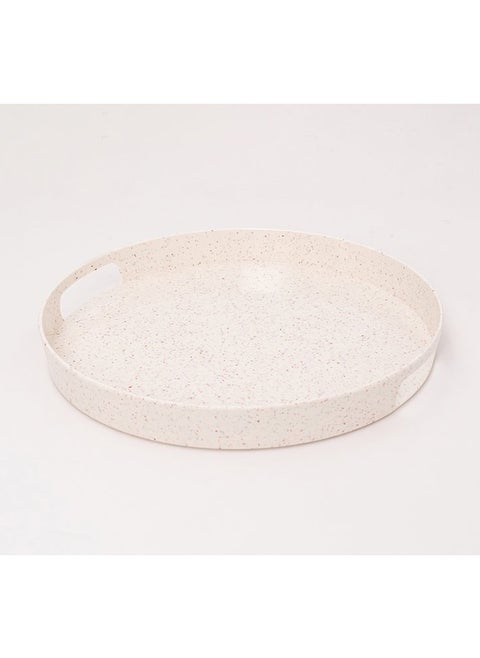 Bright Designs Melamine Round Tray Set of 1 
  (D 38cm) Creamy with brown