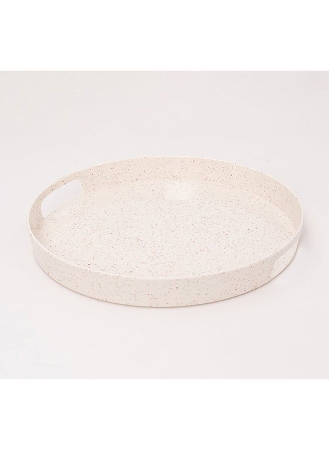 Bright Designs Melamine Round Tray Set of 1 
  (D 38cm) Creamy with brown