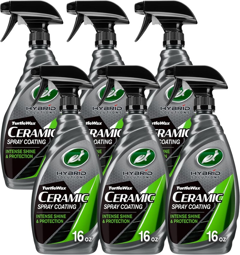 TurtleWax Hybrid Solutions Ceramic Spray Coating, High Shine Car Wax, Offers Durable Paint Protection, Extreme Water Beading Action, Safe for Glass, Wheels, Trim and More, 16 oz (Pack of 6) - Image 1