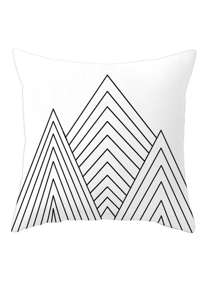 NIBEMINENT Geometric Pattern Printed Cushion Cover White/Black 45x45cm