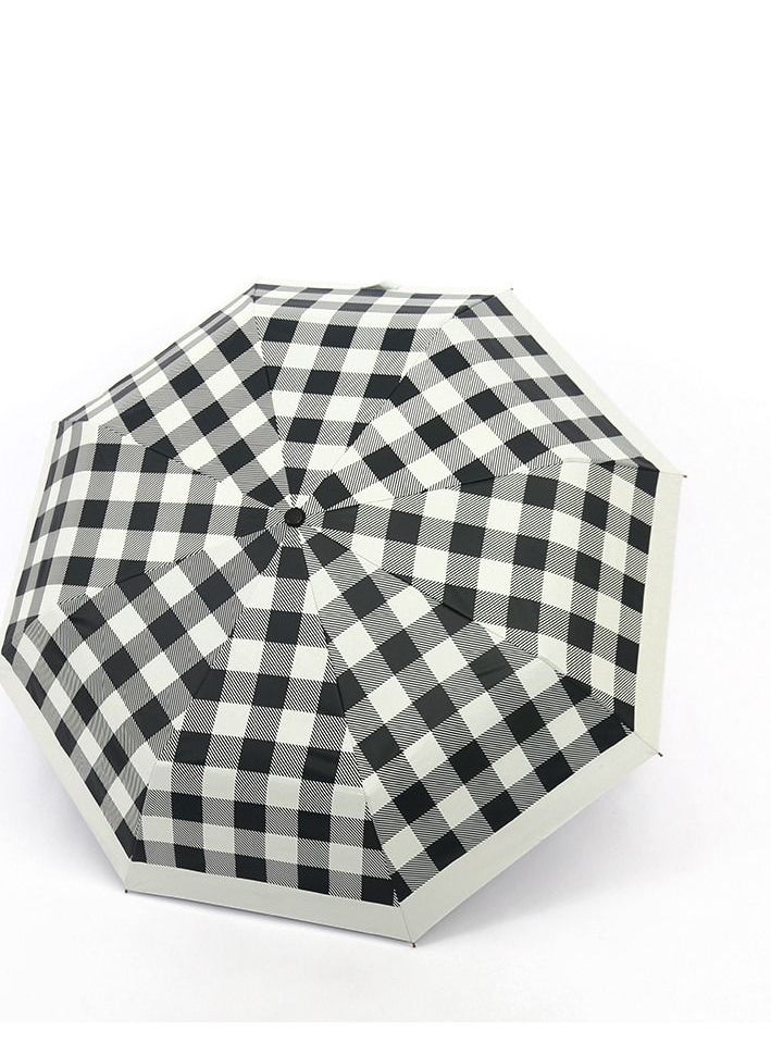 Loquat Sun Umbrella Female UV Sun Umbrella vinyl Clear Umbrella English Check Black  - Image 1