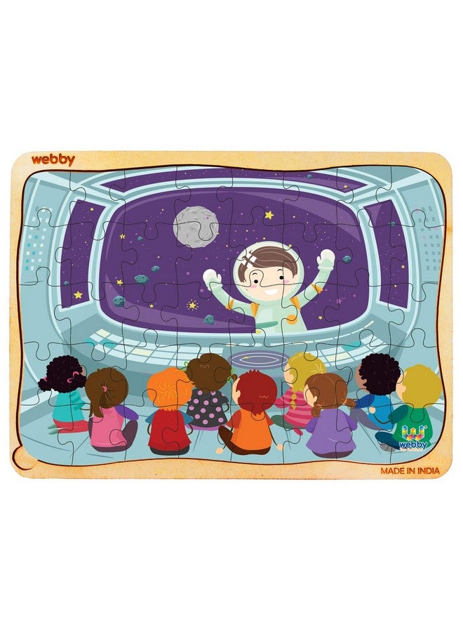 Webby Kids in Spaceship Wooden Jigsaw Puzzle, 40Pcs - Image 1