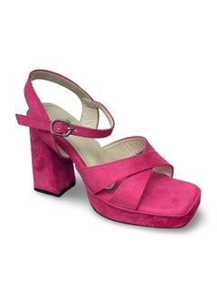 Vbranda Heel Sandal Bold Suede Block-Heel Sandal C-61-FUCHIA  - Image 1