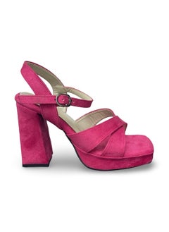 Vbranda Heel Sandal Bold Suede Block-Heel Sandal C-61-FUCHIA  - Image 2