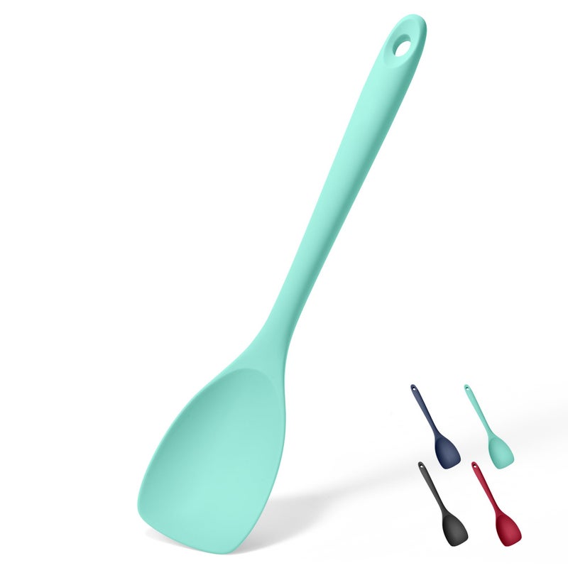 Doosu Silicone Spoon Spatula 600F HeatResistant Food Grade Rubber Spoonula with Seamless Design NonStick Flexible Scraper Kitchen Cooking Spoon Baking Tool for Mixing Scraping Aqua Sky - Image 2