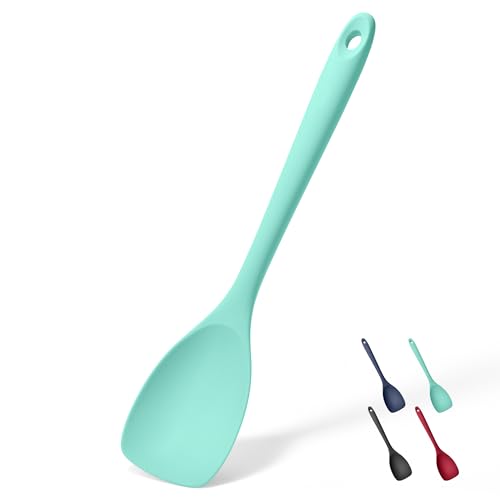 Doosu Silicone Spoon Spatula 600F HeatResistant Food Grade Rubber Spoonula with Seamless Design NonStick Flexible Scraper Kitchen Cooking Spoon Baking Tool for Mixing Scraping Aqua Sky - Image 1