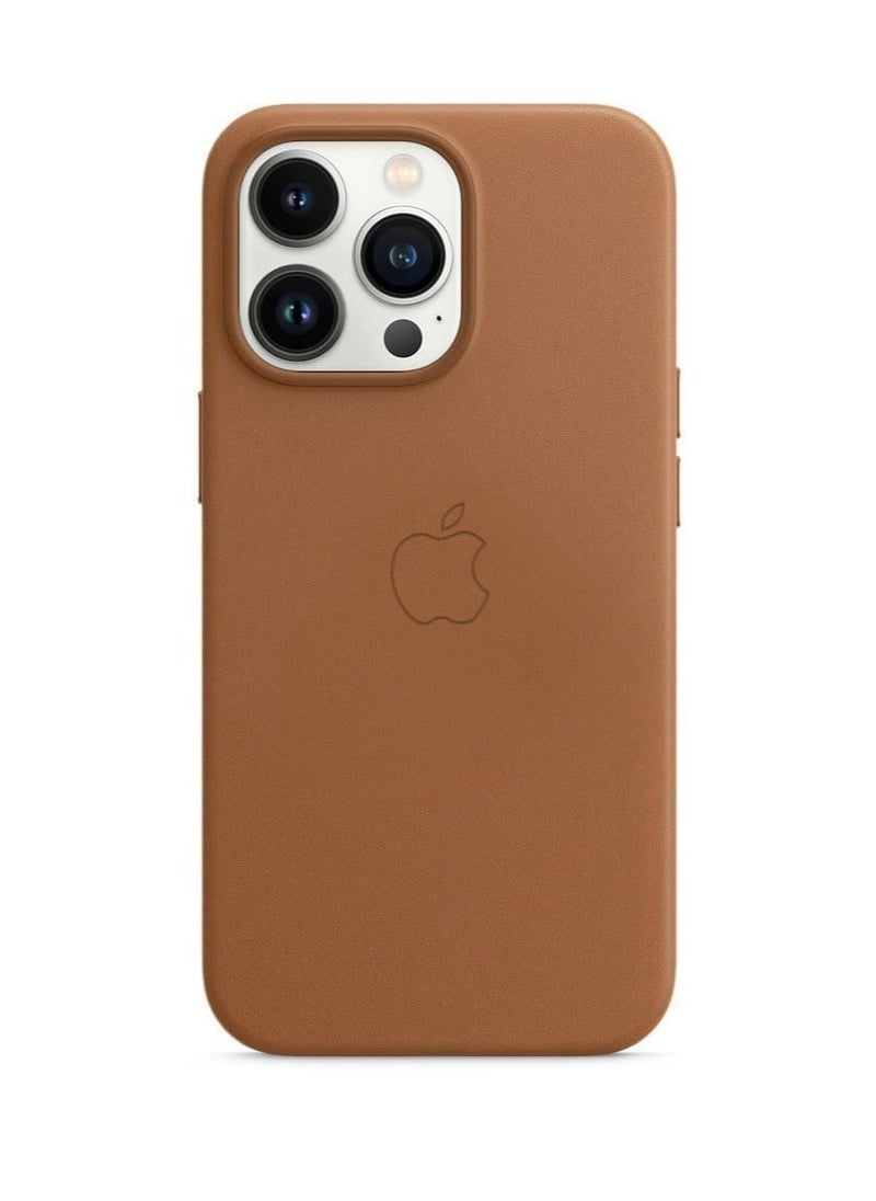 CATANES - iPhone 13 Pro Premium Leather Case with MagSafe Wireless Charging Compatible Ultra Slim Shockproof Cover Brown - Image 1