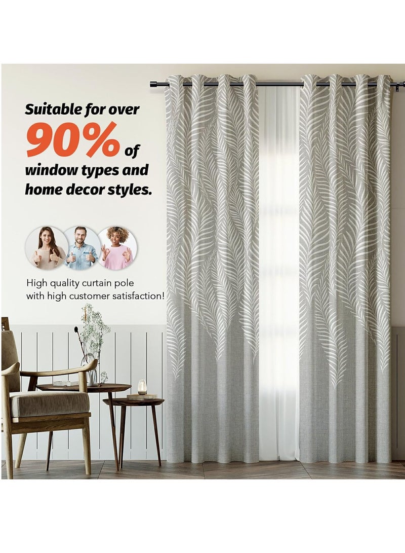 شو وو قضيب ستارة دش مزدوج قابل للتمديد من الفولاذ المقاوم للصدأ، قضيب ستارة دش بنابض شد مزدوج المسار، عمود ستارة تلسكوبي مشدود، سكة تعليق ملابس 32-48 بوصة - Image 4