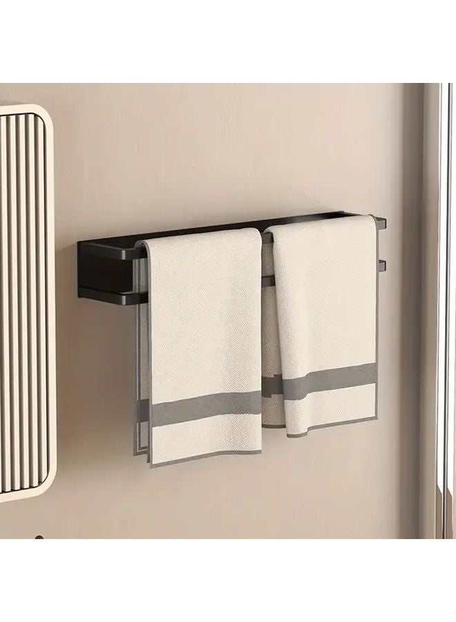Modern Black Double Pole Wall Mount Towel Rack 1622 40H Non Drilling Space Saving - Image 5