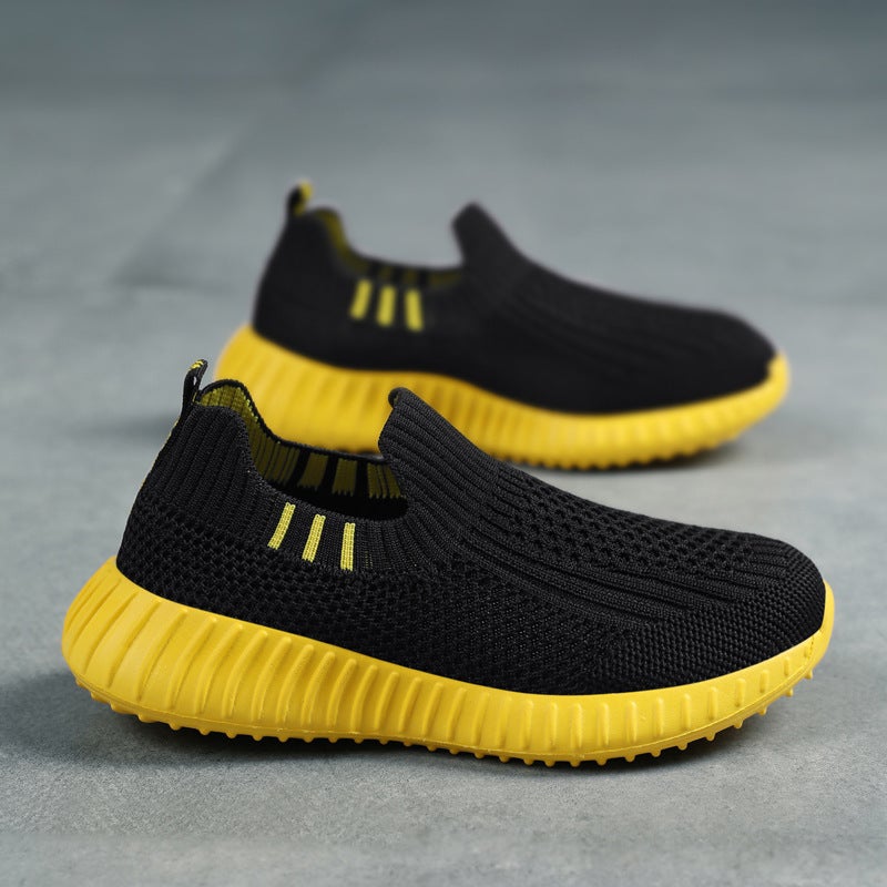 Boys' Slip-On Sneaker Single Mesh Breathable Medium And Large Children'S Girls' Lightweight Soft-Soled Children'S Running Shoes - Image 3