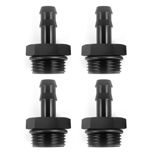 CNRAQR 10AN ORB Male to 38 Hose Barb Straight Fitting Adapter Aluminum 4PCS - Image 1