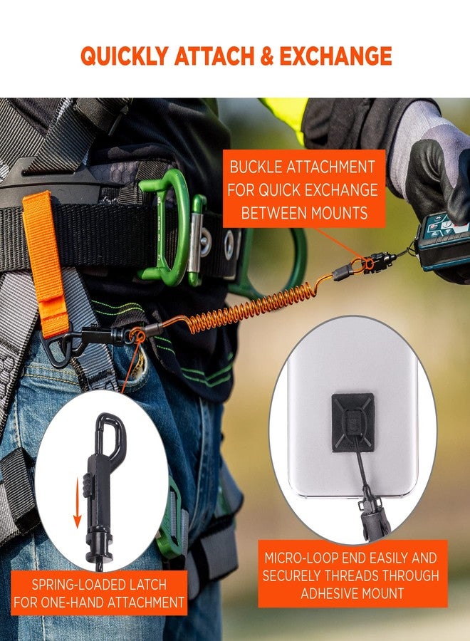 Ergodyne Squids 3151 Coiled Lanyard Tether with Swivel Hook, Detachable End, Self-Adhesive Mounts Included - Image 4