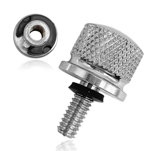 RBOKO Stainless Motorcycle Seat Bolt Kit, 1/4-20 Thread Fender Seat Nut Kit Compatible with Harley Davidson 1996-2024, Silver - Image 1