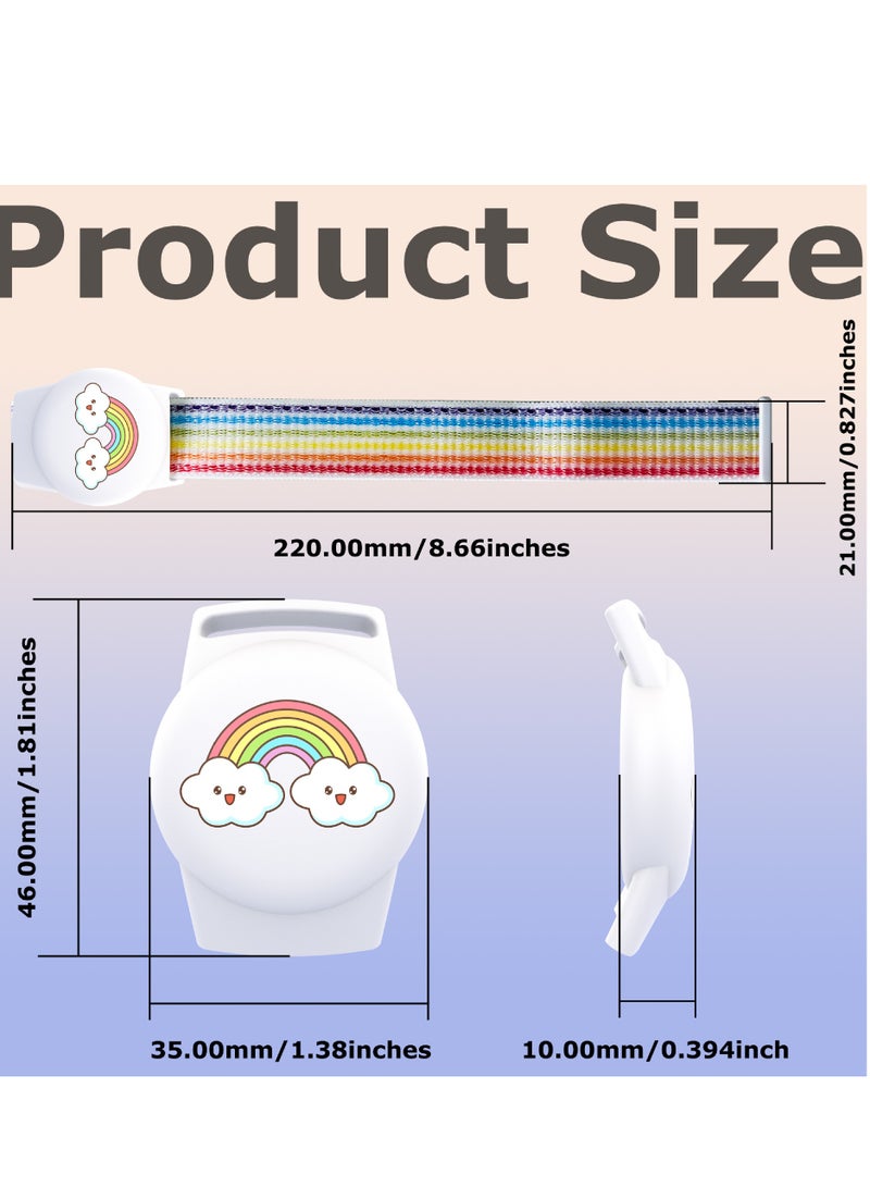 Innoshine Carton Airtag Bracelet for Kids, Apple Air Tag Protective Cover with Nylon Wristband, Waterproof full cover Airtag Trackers Case Cover Elastic Watch Band for Toddlers Girls Boys Elders  - Image 3