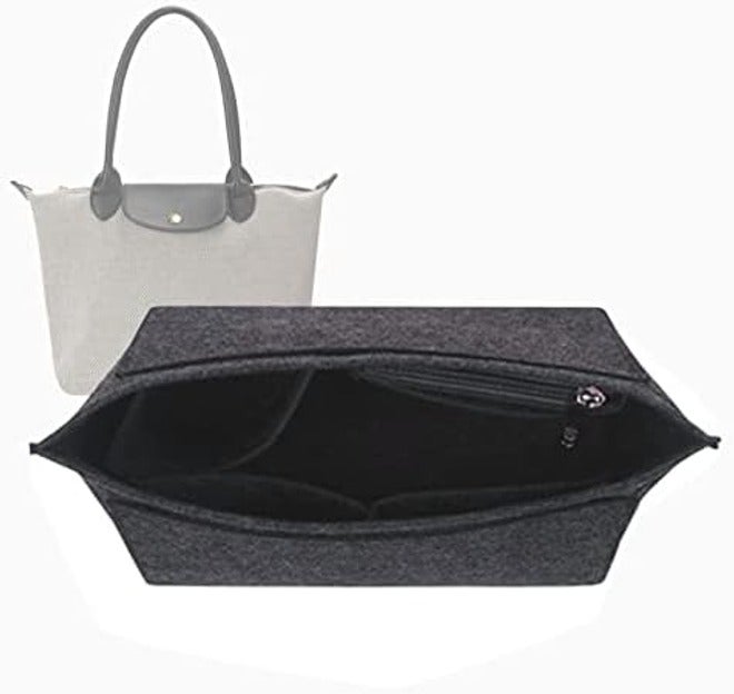 Lckaey Purse Organizer Insert for Longchamp Le Pliage Large Tote, Felt Handbag Organizer, Black, 1028black-L (AG) - Image 3