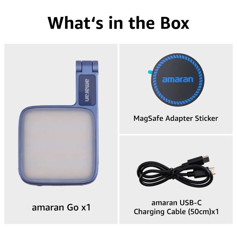 Aputure Amaran Go Magnetic Rechargeable Portable Selfie Light with Makeup Mirror, Blue - Image 2