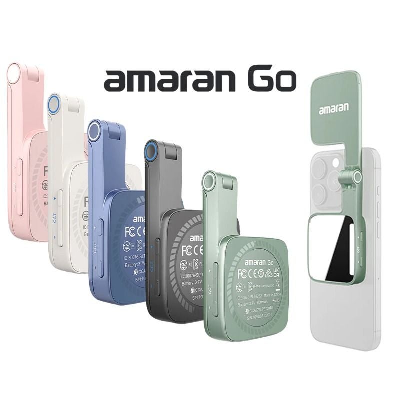 Aputure Amaran Go Magnetic Rechargeable Portable Selfie Light with Makeup Mirror, Blue - Image 3