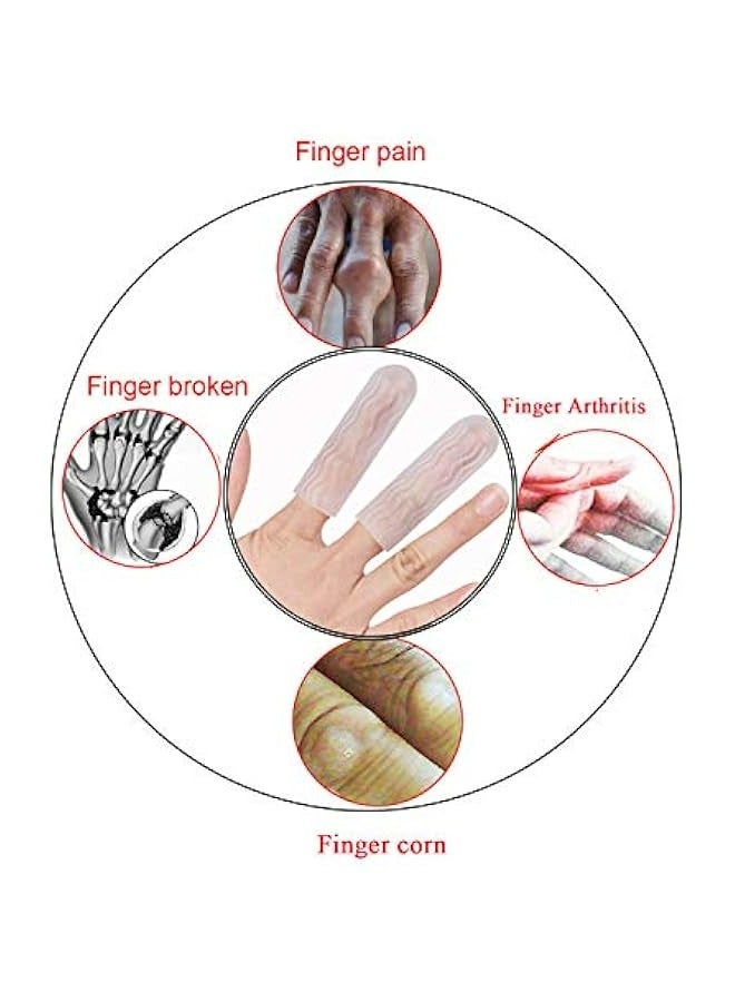 10 Pieces Transparent Silicone Finger Protectors for Arthritis, Trigger Finger, Corn Blister, and Friction - Gel Finger Support Sleeves Caps - Image 4