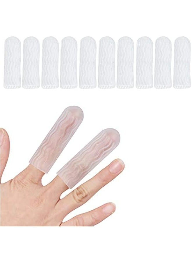 10 Pieces Transparent Silicone Finger Protectors for Arthritis, Trigger Finger, Corn Blister, and Friction - Gel Finger Support Sleeves Caps - Image 1
